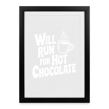 Courra pour le chocolat chaud - Affiche encadrée (27 × 37 cm) - noir - Devant