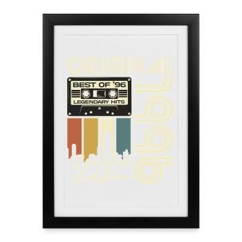 Cadeau vintage 30 anniversaire 1996 Rétro - Affiche encadrée (27 × 37 cm) - noir - Devant