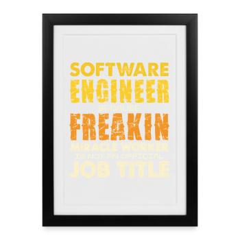 Software Engineer Freakin Miracle Worker - Framed poster (27 × 37 cm) - black - Front