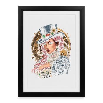 Femmes Steampunk Magnifiques Steampunk - Affiche encadrée (27 × 37 cm) - noir - Devant