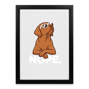 Cool Foxred Labrador: Nope Statement - Gerahmtes Poster (27 × 37 cm) - Schwarz - Vorne
