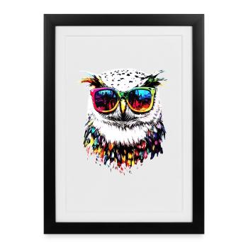 Snowy Owl White Owl Owl Owl Owl Snow Owl - Framed poster (27 × 37 cm) - black - Front