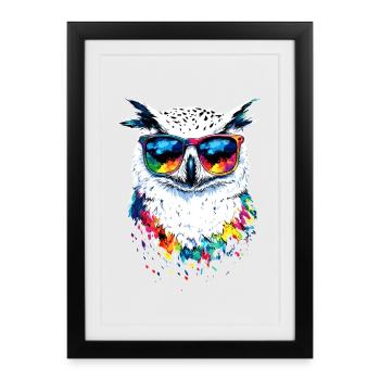 Snowy Owl White Owl Owl Owl Owl Snow Owl - Framed poster (27 × 37 cm) - black - Front
