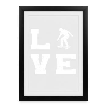 Skateboard : Adore s’habiller chic - Affiche encadrée (27 × 37 cm) - noir - Devant