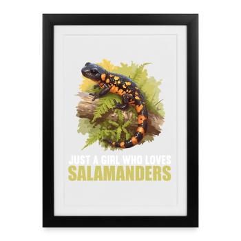 Salamandre de feu Salamandre - Affiche encadrée (27 × 37 cm) - noir - Devant