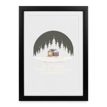 Smaller dimension glitched | Micro house - Framed poster (27 × 37 cm) - black - Front