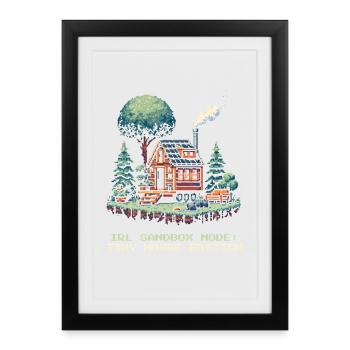 Mode bac à sable IRL | Mode de vie dans les maisons miniatures - Affiche encadrée (27 × 37 cm) - noir - Devant