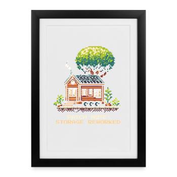 Storage space revised | Tiny House Order - Framed poster (27 × 37 cm) - black - Front