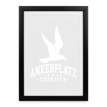 North Sea Holiday CUXHAVEN ANCHORAGE Fun - Framed poster (27 × 37 cm) - black - Front