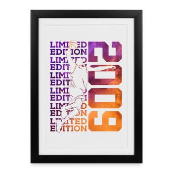 ÉDITION LIMITÉE 2009 BASKETBALL 17E ANNIVERSAIRE - Affiche encadrée (27 × 37 cm) - noir - Devant