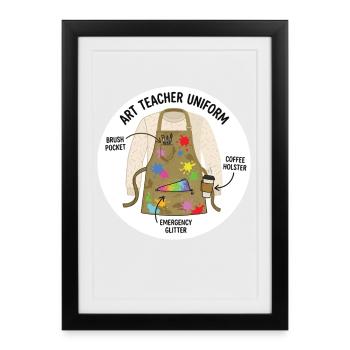 Art Teacher Uniform Creative Motif - Framed poster (27 × 37 cm) - black - Front