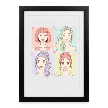 Kpop Korean Pop Cute Anime Korea Girl Music Love - Framed poster (27 × 37 cm) - black - Front