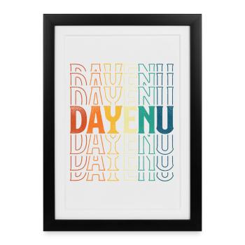 Dayenu Pessa’h Seder Juive Pessa’h - Affiche encadrée (27 × 37 cm) - noir - Devant