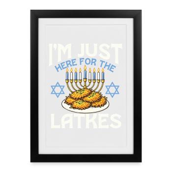 I’m Just Here For The Latkes Jewish Passover Fun - Framed poster (27 × 37 cm) - black - Front