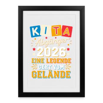 Adieu de diplômé de Kita Cadeau de remise de diplôme - Affiche encadrée (27 × 37 cm) - noir - Devant