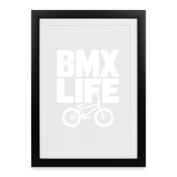Vie BMX - Affiche encadrée (27 × 37 cm) - noir - Devant