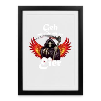 Faucheur d’ailes avec la faux - Affiche encadrée (27 × 37 cm) - noir - Devant