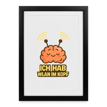 Wifi gratuit - Freies WLAN - Affiche encadrée (27 × 37 cm) - noir - Devant
