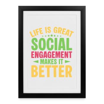 L’engagement des travailleurs sociaux dans les quotas rend les choses meilleures. - Affiche encadrée (27 × 37 cm) - noir - Devant