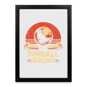 Joueur de flipper de l’équipe de flipper - Affiche encadrée (27 × 37 cm) - noir - Devant