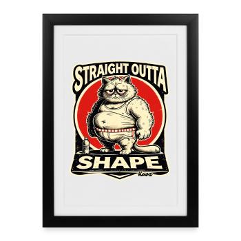 Hors de forme sans forme - gros chat - Affiche encadrée (27 × 37 cm) - noir - Devant