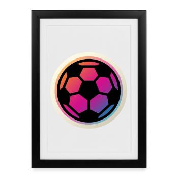 Ballon de football - Affiche encadrée (27 × 37 cm) - noir - Devant