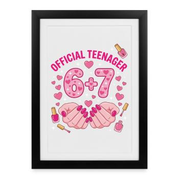13e anniversaire officiel de Teenager Hearts & Nails 67 - Affiche encadrée (27 × 37 cm) - noir - Devant