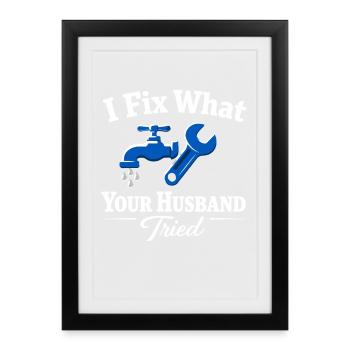 Pipe Whisperer, Plumber, Humor Gift - Framed poster (27 × 37 cm) - black - Front