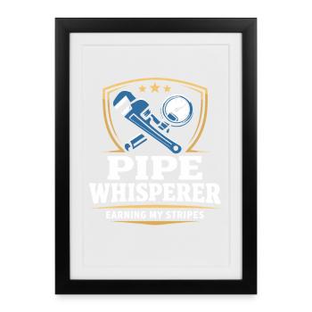 Pfeifenflüsterer, Klempnerhandwerk, Humor-geschenk - Gerahmtes Poster (27 × 37 cm) - Schwarz - Vorne