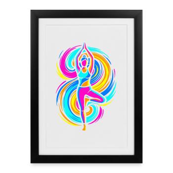 Yoga Pose - Affiche encadrée (27 × 37 cm) - noir - Devant