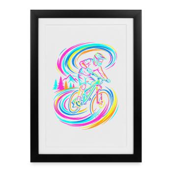 Vététiste - Affiche encadrée (27 × 37 cm) - noir - Devant