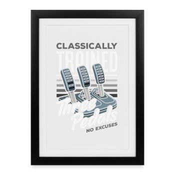 Manual car, classically trained - Framed poster (27 × 37 cm) - black - Front