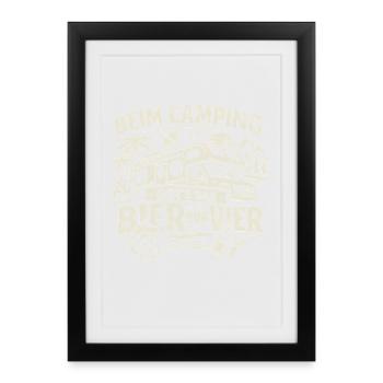 Camping | Beer before four - Framed poster (27 × 37 cm) - black - Front