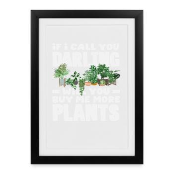 Les amoureux des plantes m’achètent plus de plantes succulentes - Affiche encadrée (27 × 37 cm) - noir - Devant