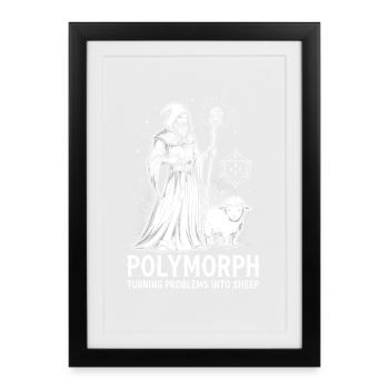 Magician RPG Nerd Humor Spell - Framed poster (27 × 37 cm) - black - Front