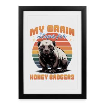 Funny Honey Badger - Framed poster (27 × 37 cm) - black - Front
