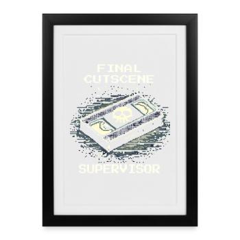 Final Cutscene | Undertaker with humor - Framed poster (27 × 37 cm) - black - Front