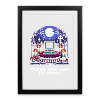Any Key to Mourn | Undertaker humor - Framed poster (27 × 37 cm) - black - Front