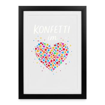 Carnival confetti in the heart of Shrovetide Carnival - Framed poster (27 × 37 cm) - black - Front