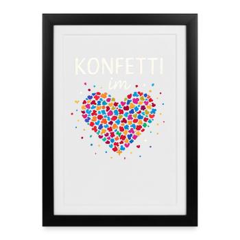 Carnival confetti in the heart of Shrovetide Carnival - Framed poster (27 × 37 cm) - black - Front
