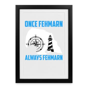 Vacances en mer Baltique UNE FOIS FEHMARN TOUJOURS FEHMARN Drôle - Affiche encadrée (27 × 37 cm) - noir - Devant