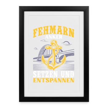 Marin FEHMARN ANCRE ET DÉTENDS-TOI Drôle - Affiche encadrée (27 × 37 cm) - noir - Devant