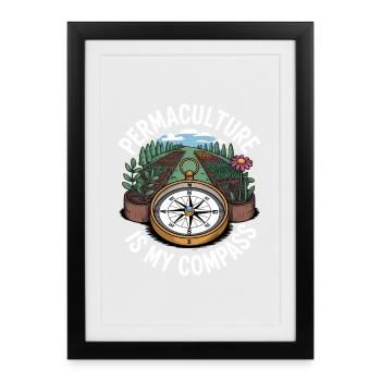 Philosophie de vie de la permaculture pour les amoureux de la nature - Affiche encadrée (27 × 37 cm) - noir - Devant