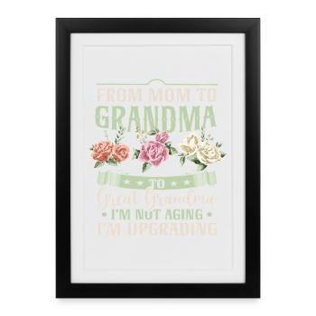 De maman à grand-mère Grand-mère Grand-mère Fête des Mères - Affiche encadrée (27 × 37 cm) - noir - Devant