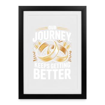 Couple marié anniversaire 2026 Mari Femme - Affiche encadrée (27 × 37 cm) - noir - Devant