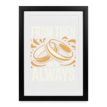 Couple marié anniversaire 2026 Mari Femme - Affiche encadrée (27 × 37 cm) - noir - Devant