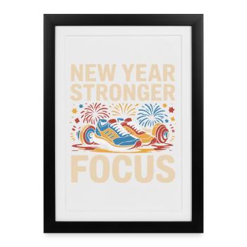 New Years Resolution Motivational Quotes - Framed poster (27 × 37 cm) - black - Front