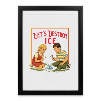 Détruisons la justice en matière d’immigration Pro Human Ri - Affiche encadrée (27 × 37 cm) - noir - Devant