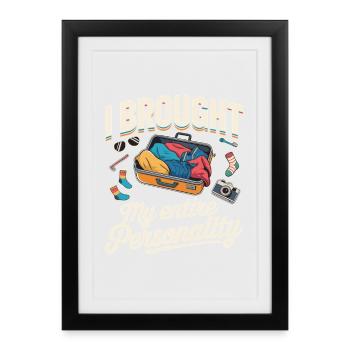 Funny Backpacker Equipment Men Women - Framed poster (27 × 37 cm) - black - Front