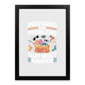 Overloaded Backpacking Chaotis Luggage - Framed poster (27 × 37 cm) - black - Front